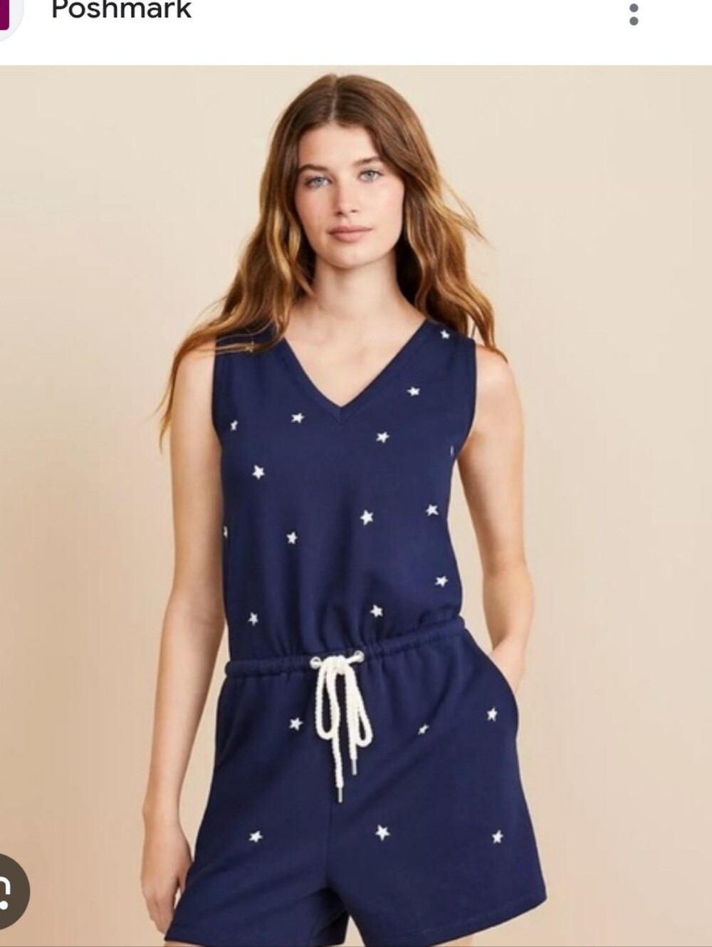 Lou & Gray Navy Star Print Sleeveless Romper